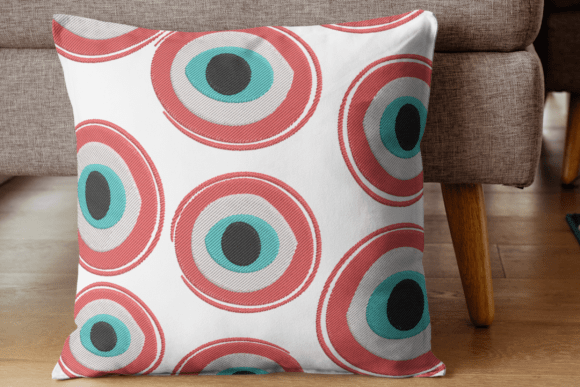 Cartoon Eye Embroidery Pattern Design