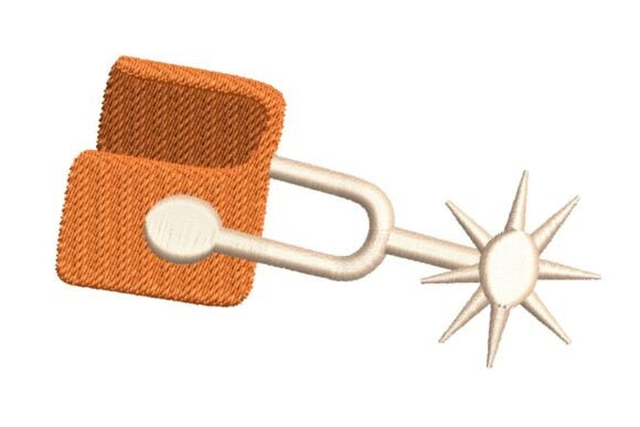 Classic Cowboy Spur Embroidery Design