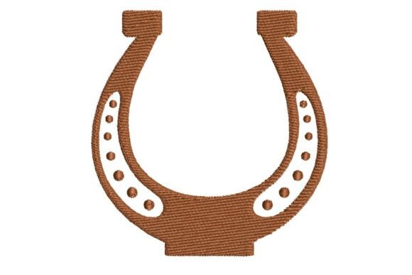 Classic Lucky Horseshoe Embroidery Design