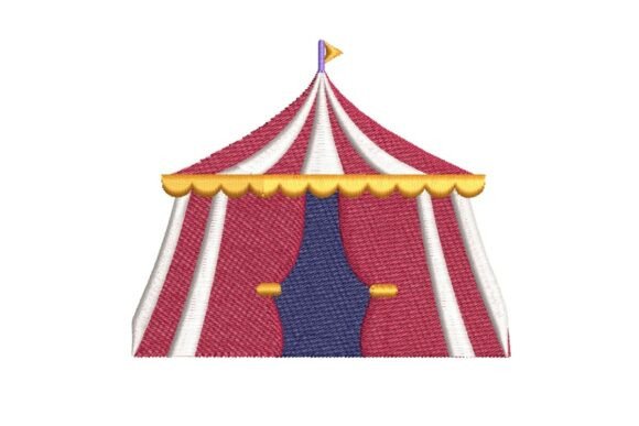 Classic Striped Circus Tent Embroidery Design