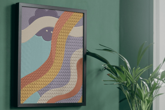 Colorful Abstract Wave Embroidery