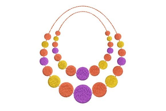 Colorful Mardi Gras Beads Embroidery Design