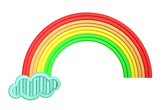 Colorful Rainbow Embroidery Design