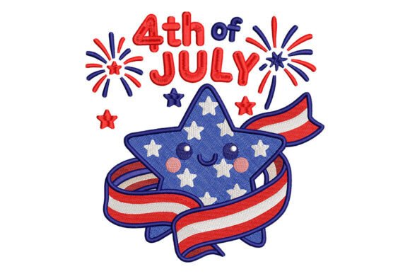 Cute USA Star Embroidery Pattern