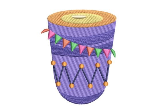 Festive Carnival Drum Embroidery Design