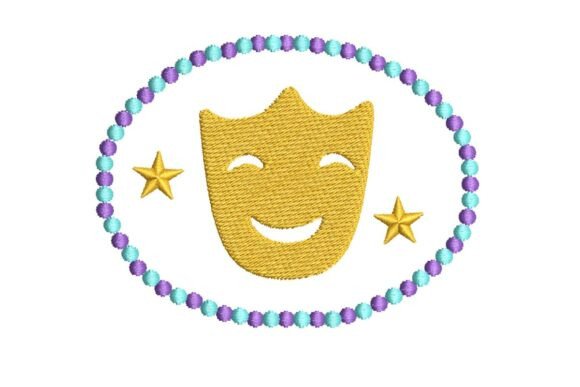 Festive Carnival Mask Embroidery Design