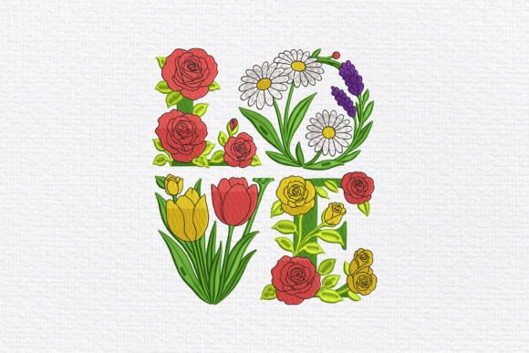 Floral LOVE Embroidery