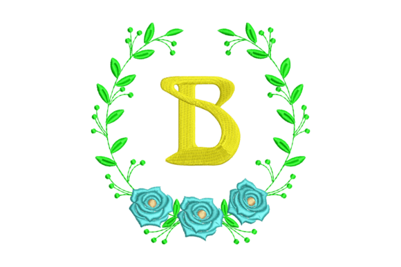 Floral Monogram B Embroidery Design