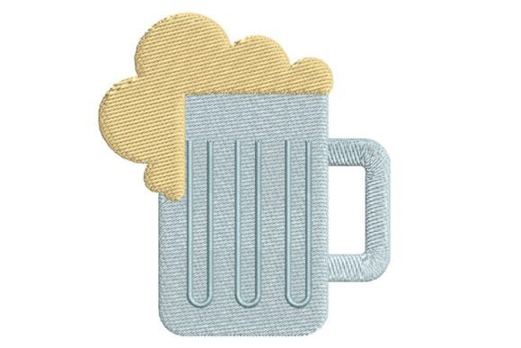 Foaming Beer Mug Embroidery Design