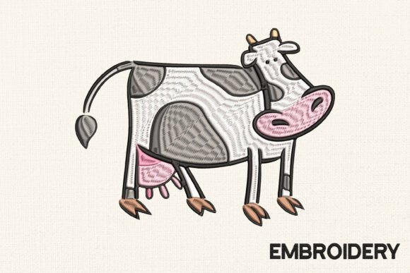 Funny Cow Embroidery Design Embroidery