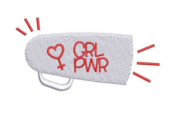 Girl Power Megaphone Embroidery Design