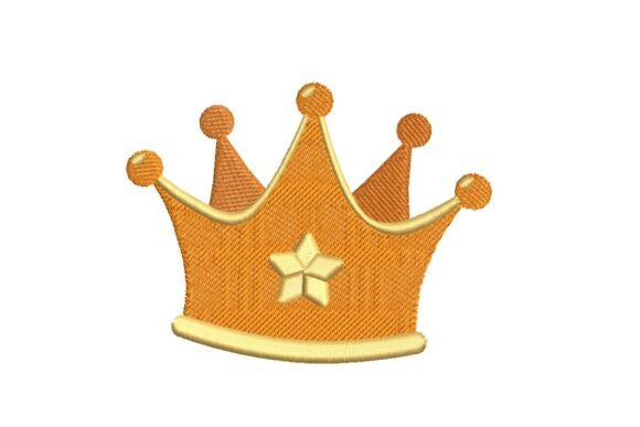 Golden Royal Crown Embroidery Design