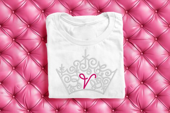 Magical Tiara with Letter V Embroidery