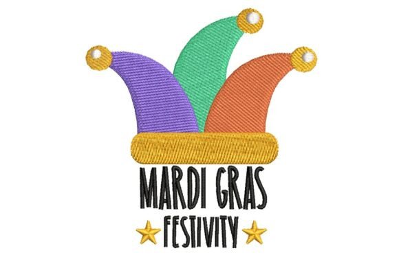 Mardi Gras Jester Hat Festivity Embroidery Design
