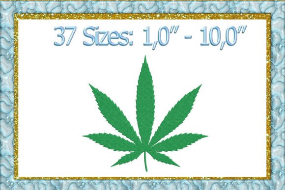 Marijuana Cannabis Embroidery Design