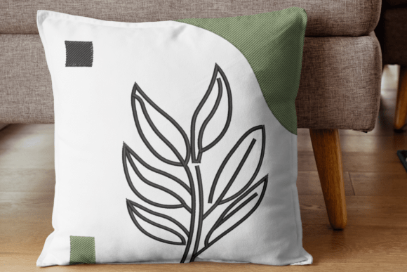 Minimal Leaf Art Embroidery Design
