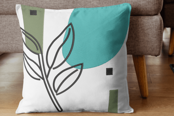 Modern Leaf Embroidery Design Art