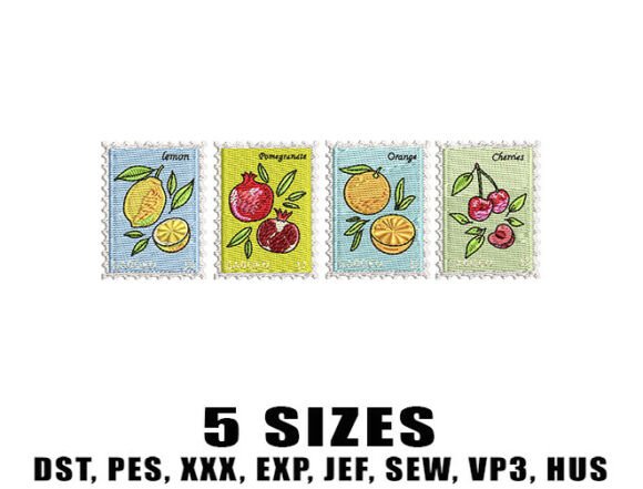 Summer Fruit Embroidery Designs