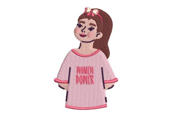 Women Power Girl Embroidery Design