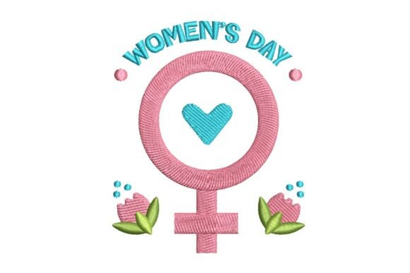 WOMEN’S DAY Female Symbol with Heart & Flowers